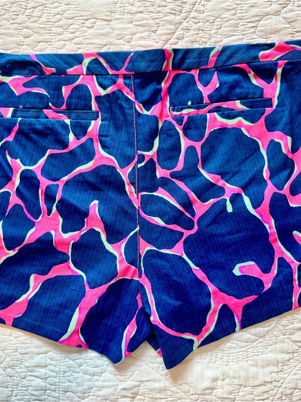Lilly Pulitzer Pink & Blue High-Waist Printed Shorts - Picture 3 of 3